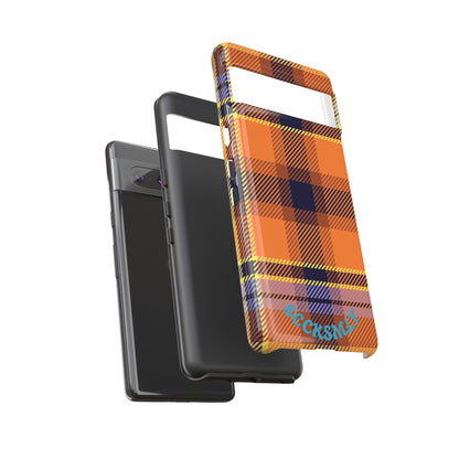 Orange Sickle Plaid Phone Case for Google Pixel