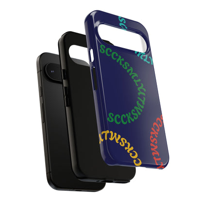 Y2K Wavy Script Tough Case for Google Pixel- Navy Blue