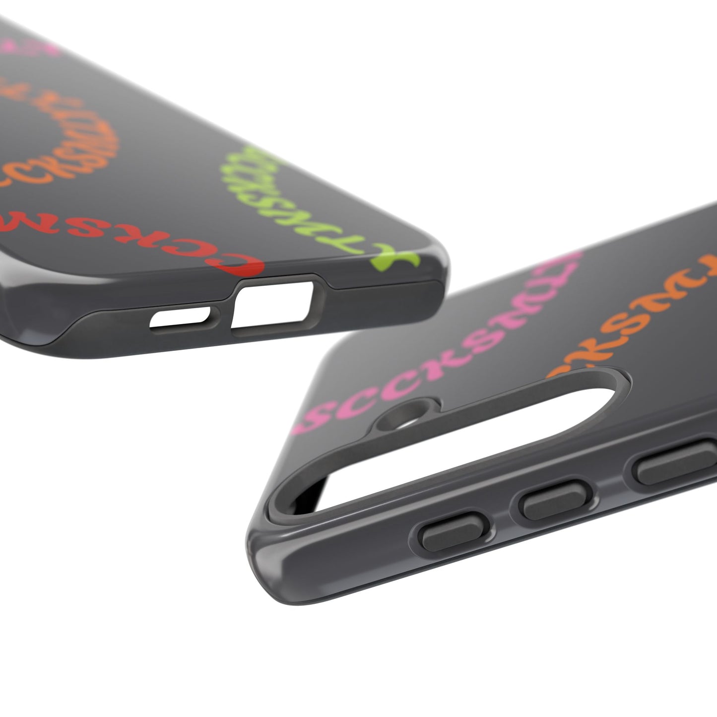 Y2K Wavy Script Tough Case for Samsung- Gray
