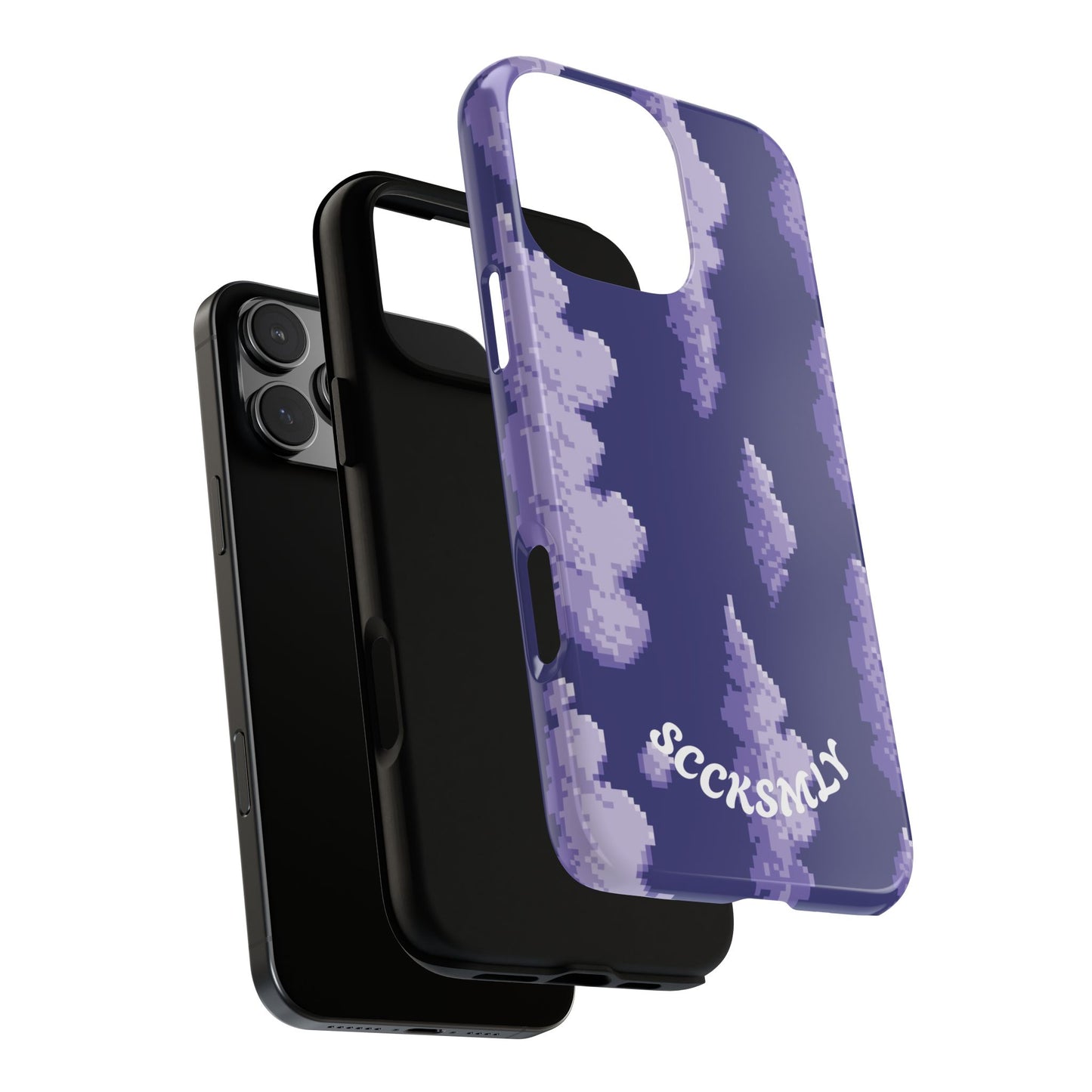Lilac Pixel Cloud Tough Phone Case for Apple
