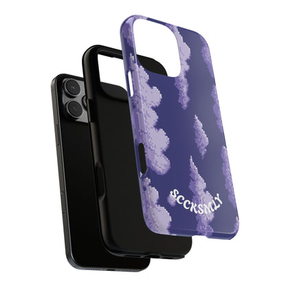 Lilac Pixel Cloud Tough Phone Case for Apple