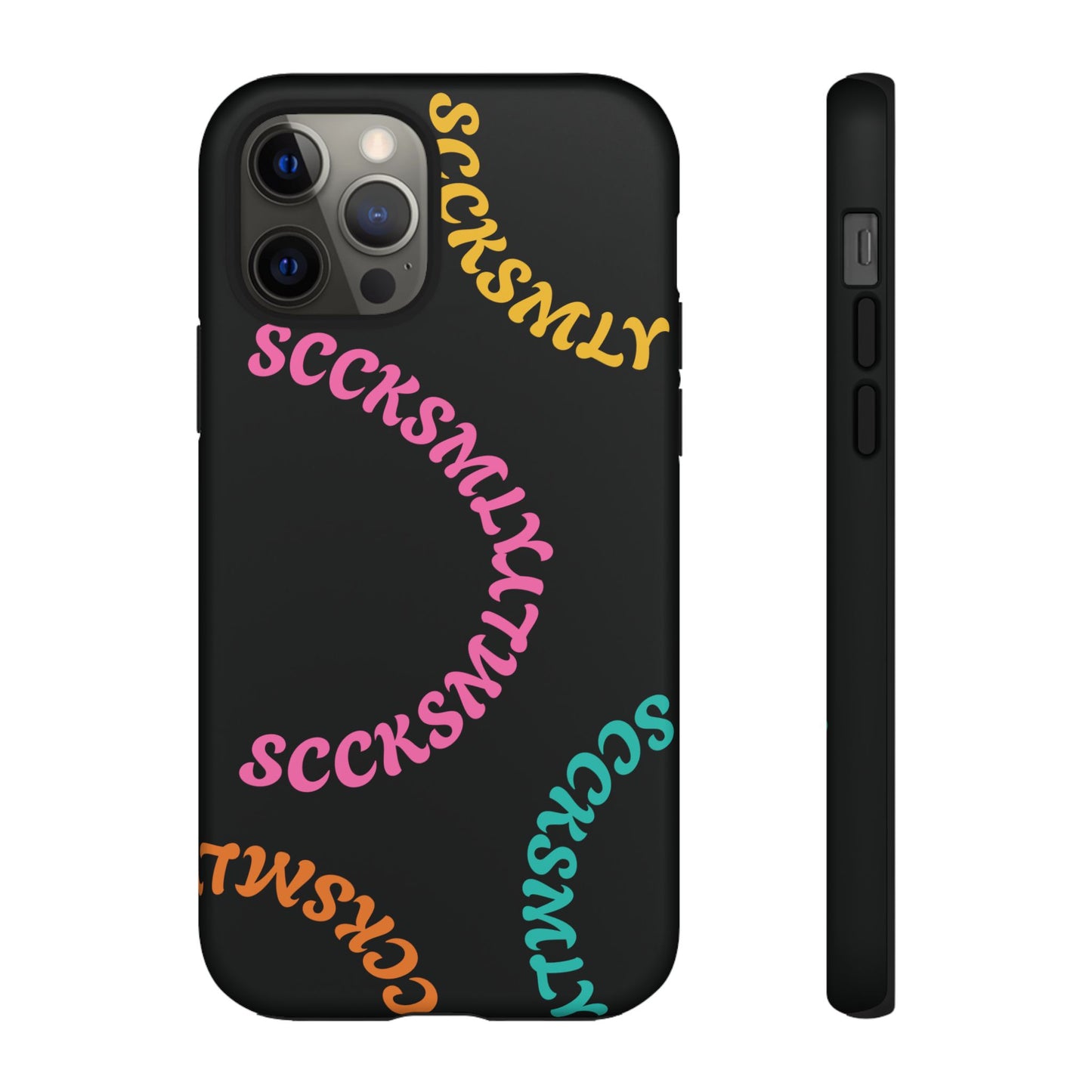Y2K Wavy Script Tough Case for Apple- Black