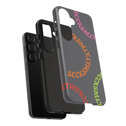 Y2K Wavy Script Tough Case for Samsung- Gray