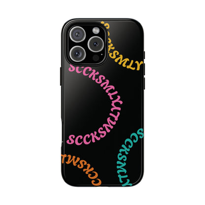 Y2K Wavy Script Tough Case for Apple- Black