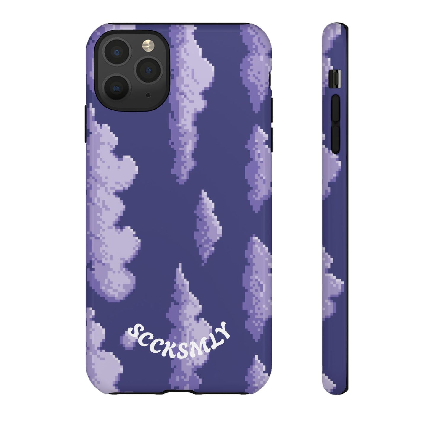 Lilac Pixel Cloud Tough Phone Case for Apple