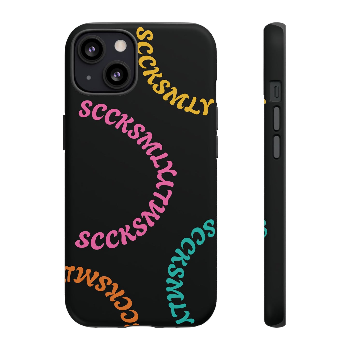 Y2K Wavy Script Tough Case for Apple- Black
