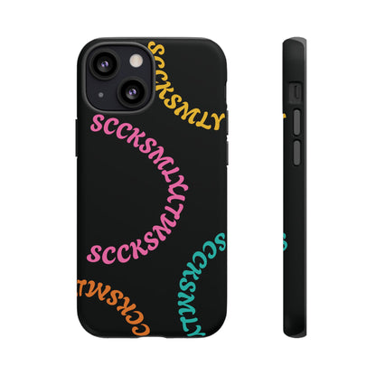 Y2K Wavy Script Tough Case for Apple- Black