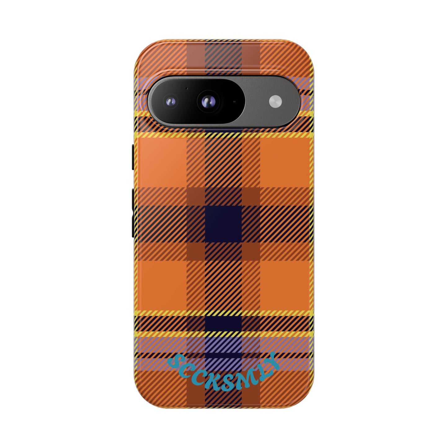 Orange Sickle Plaid Phone Case for Google Pixel