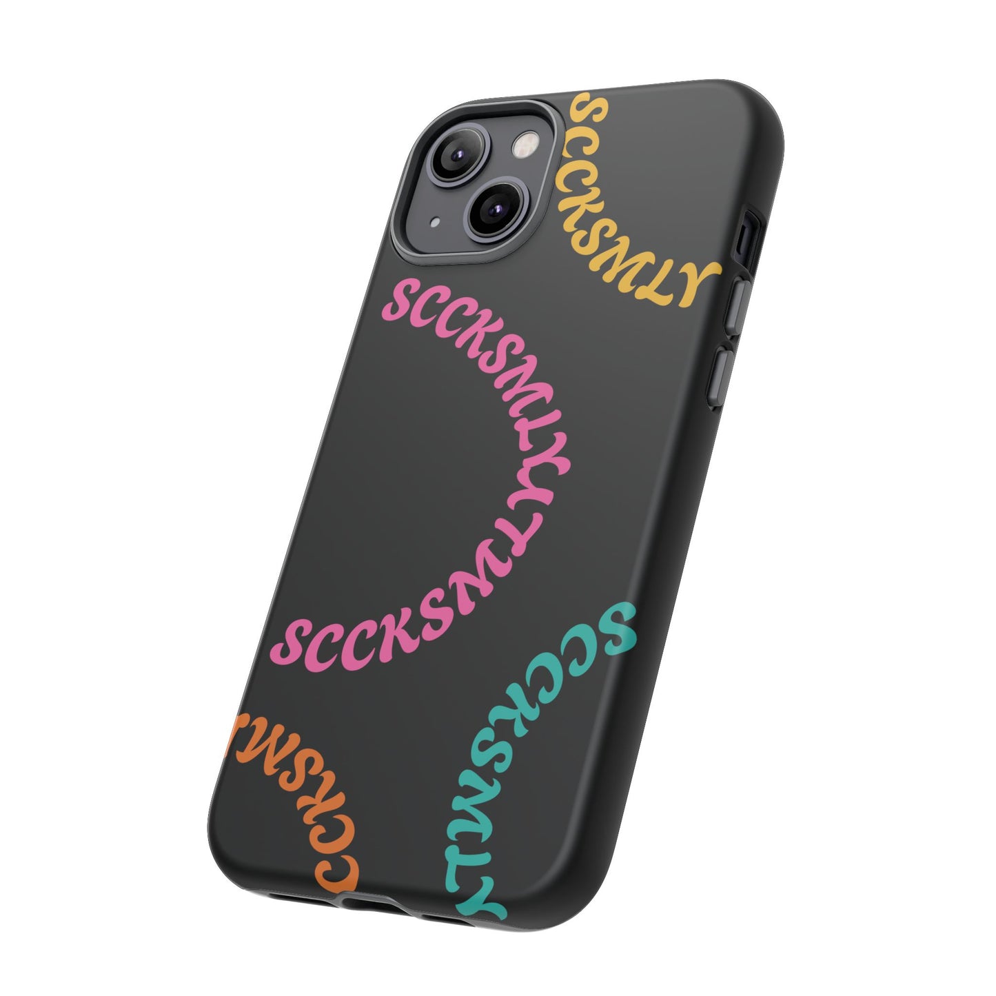 Y2K Wavy Script Tough Case for Apple- Black