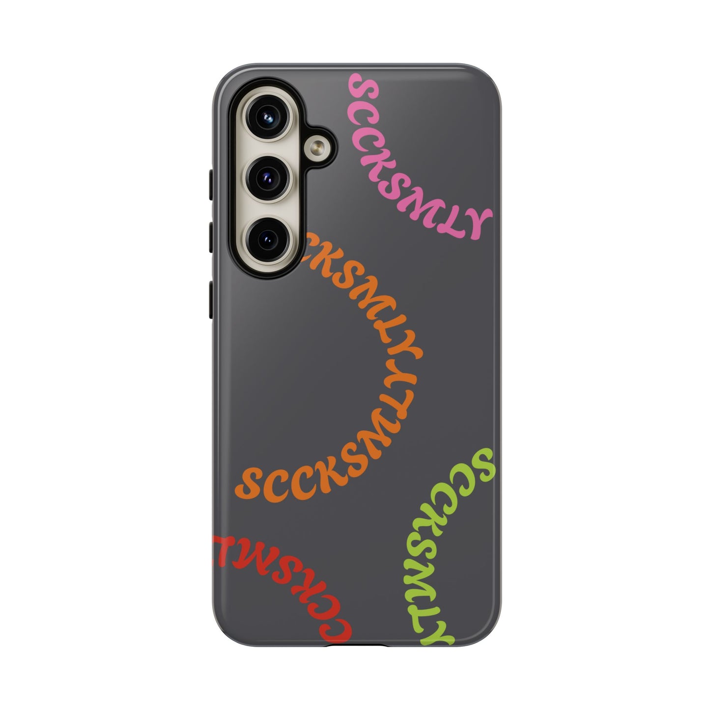 Y2K Wavy Script Tough Case for Samsung- Gray