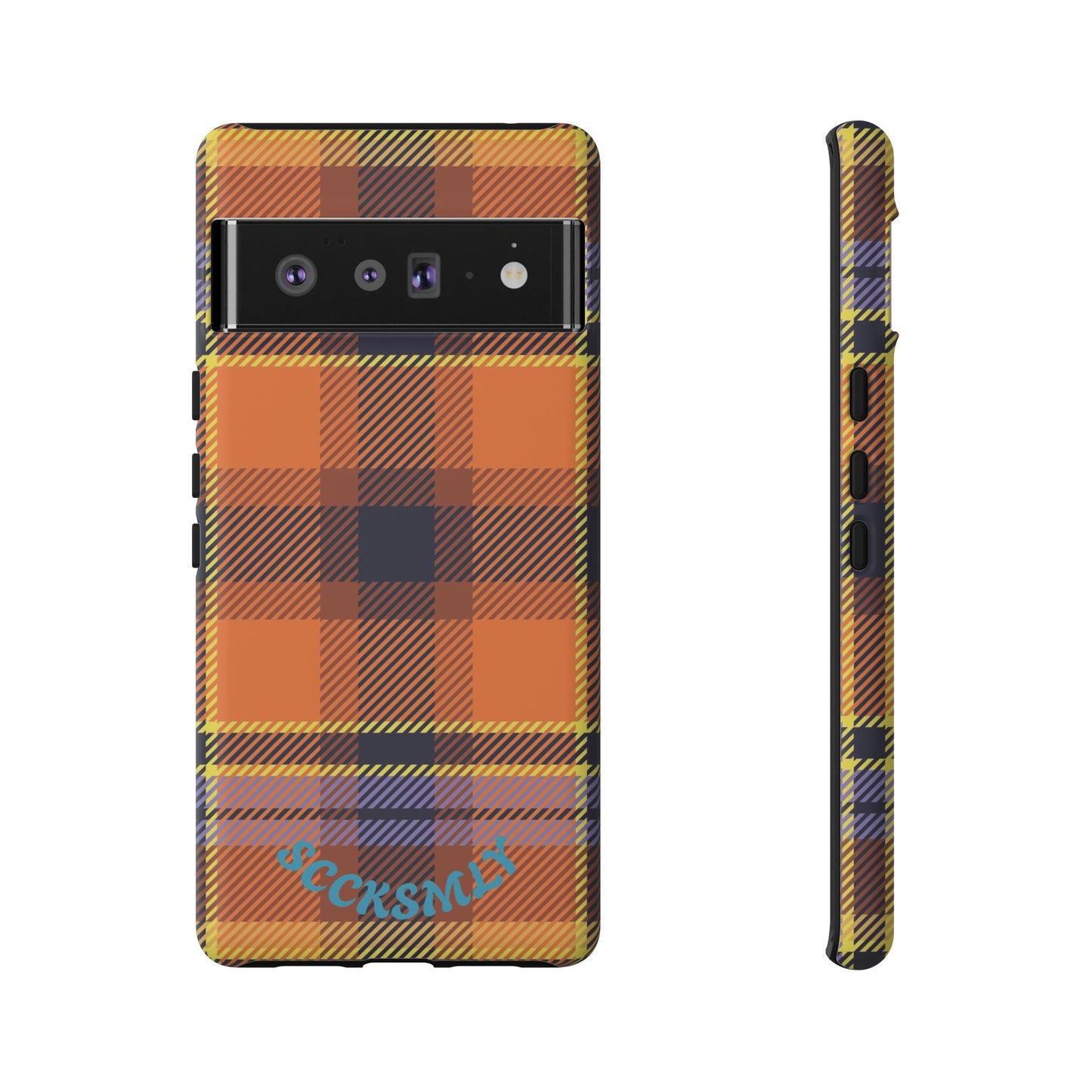 Orange Sickle Plaid Phone Case for Google Pixel