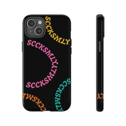 Y2K Wavy Script Tough Case for Apple- Black