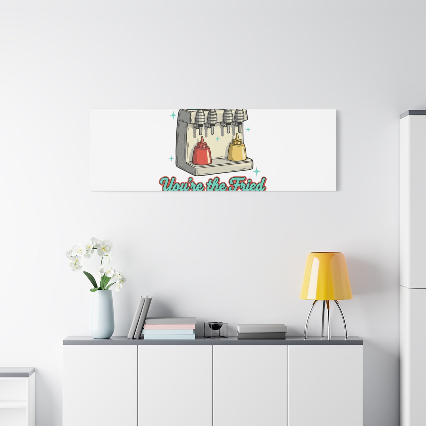 You’re the Fried to My Fries Canvas | Retro Diner Matchbook, Pantry Label Art