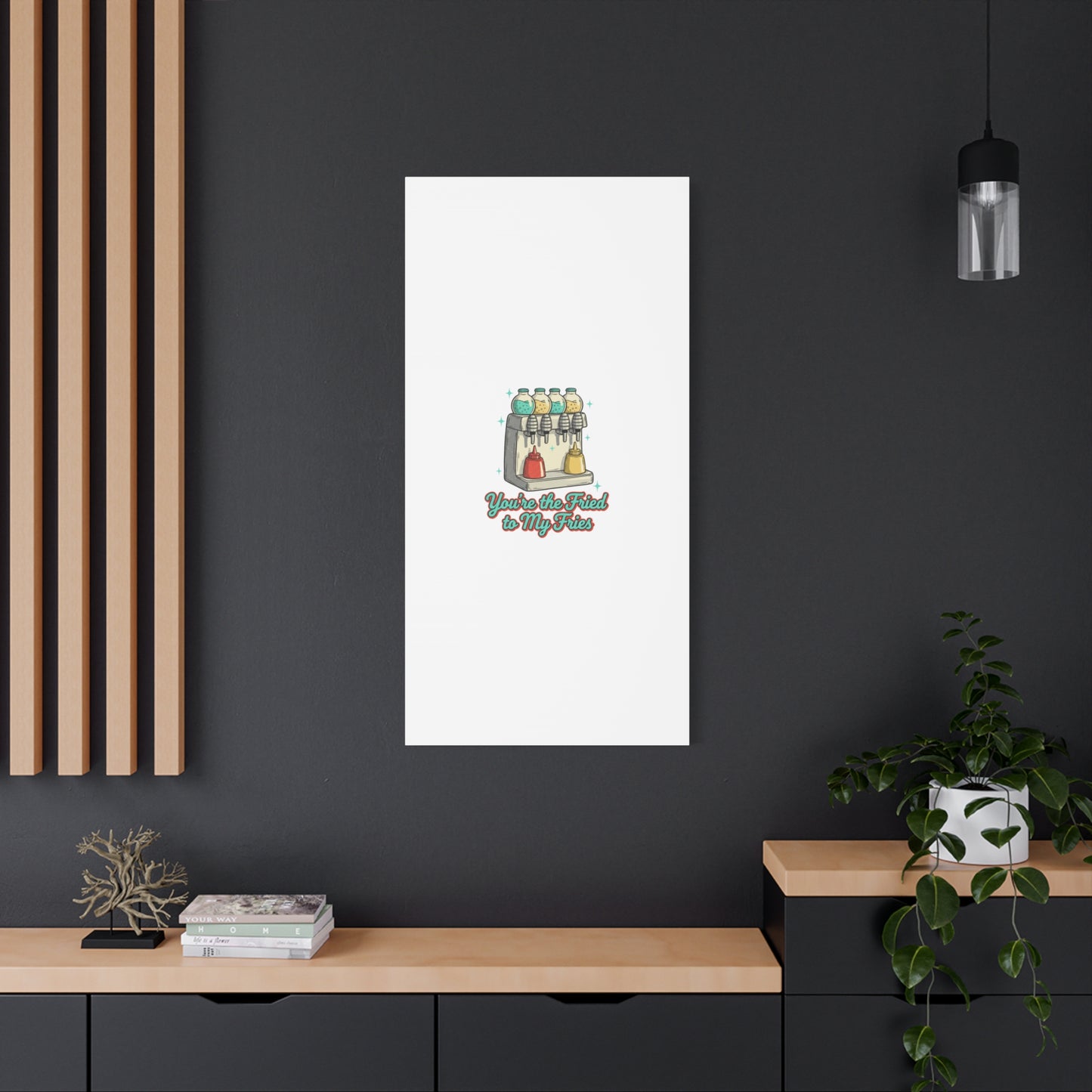 You’re the Fried to My Fries Canvas | Retro Diner Matchbook, Pantry Label Art