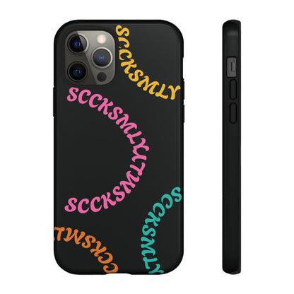 Y2K Wavy Script Tough Case for Apple- Black