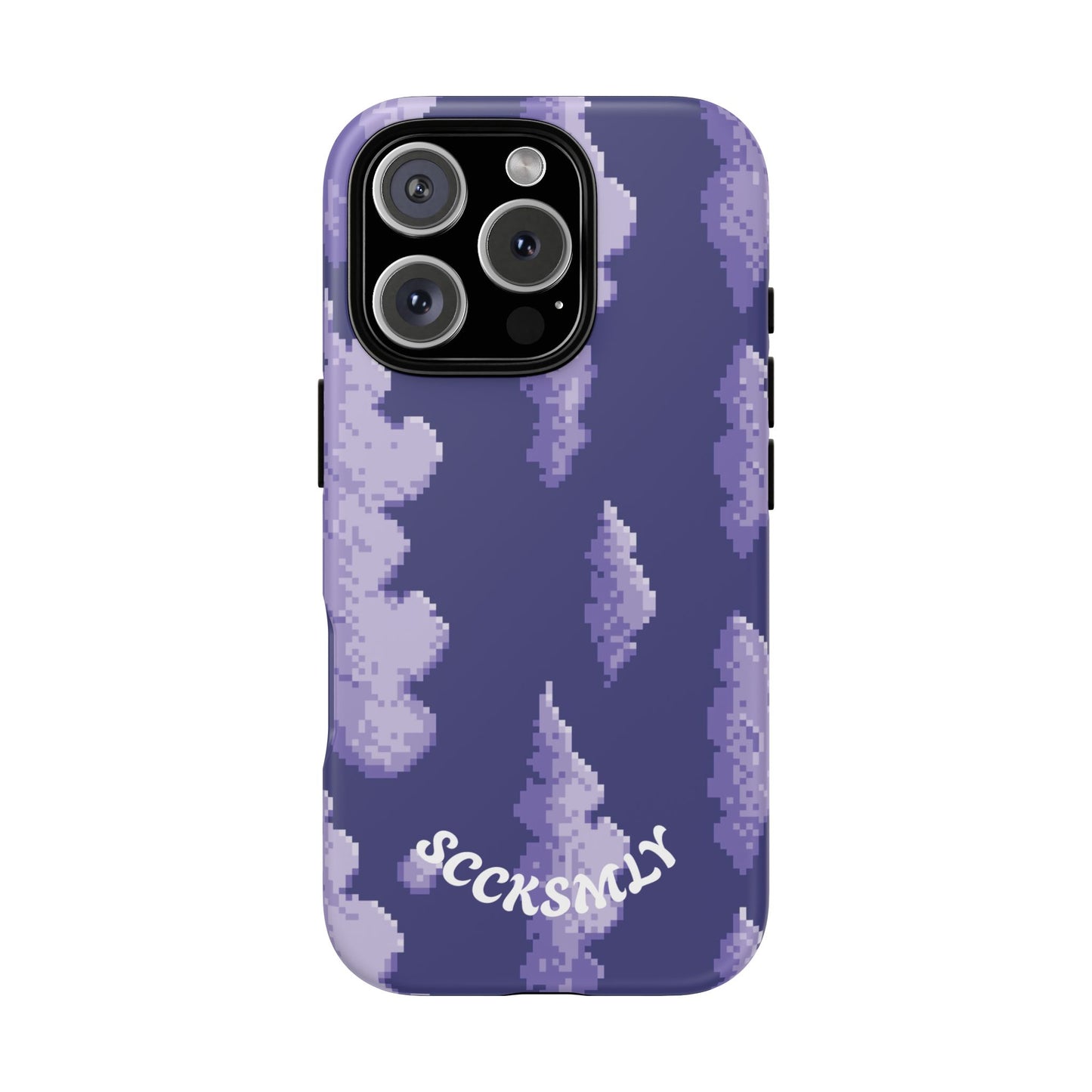 Lilac Pixel Cloud Tough Phone Case for Apple