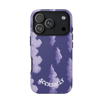 Lilac Pixel Cloud Tough Phone Case for Apple