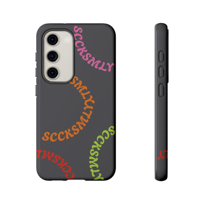 Y2K Wavy Script Tough Case for Samsung- Gray