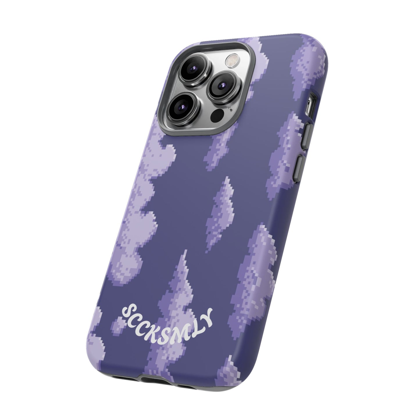 Lilac Pixel Cloud Tough Phone Case for Apple
