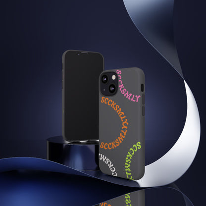 Y2K Wavy Script Tough Case for Apple- Gray