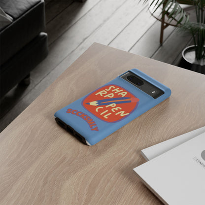 Blue "SHARPEN PENCIL" Tough Phone Case for Google Pixel