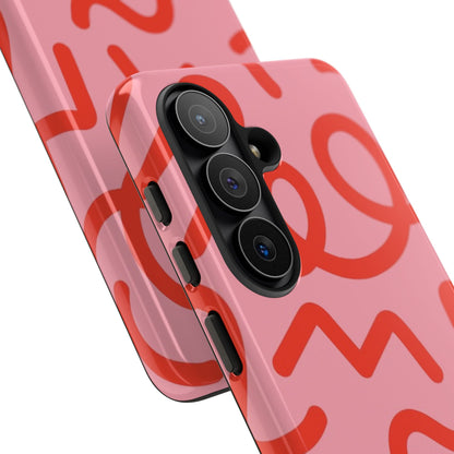 Red Candy Swirls Tough Phone Case for Samsung