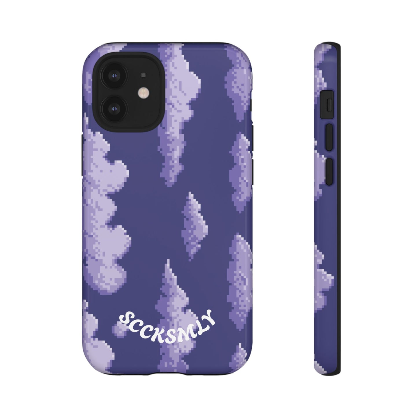 Lilac Pixel Cloud Tough Phone Case for Apple