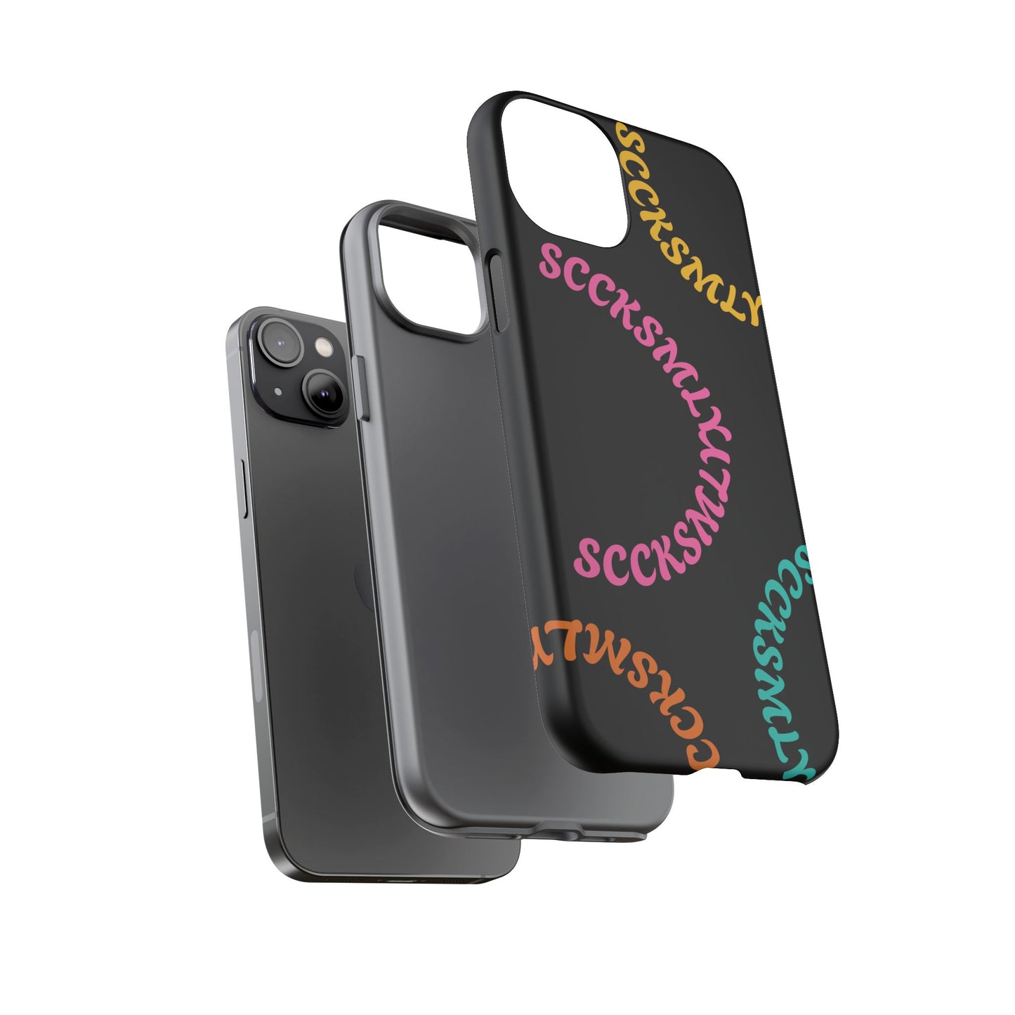 Y2K Wavy Script Tough Case for Apple- Black