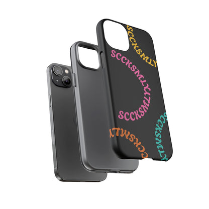 Y2K Wavy Script Tough Case for Apple- Black