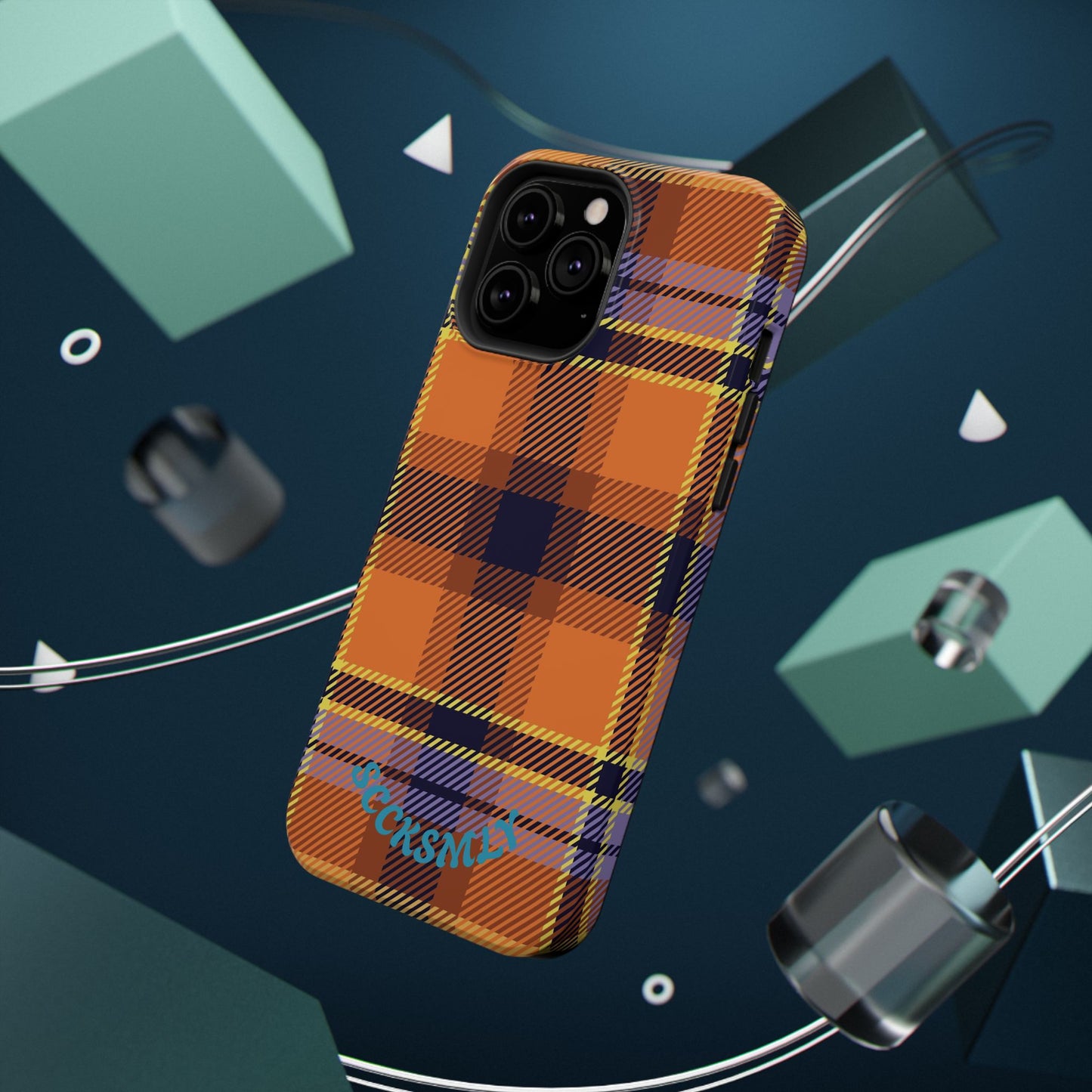 Orange Sickle Plaid  Phone Case for Apple