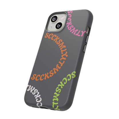 Y2K Wavy Script Tough Case for Apple- Gray
