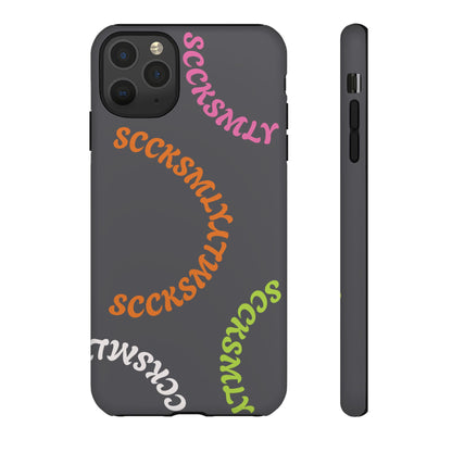 Y2K Wavy Script Tough Case for Apple- Gray