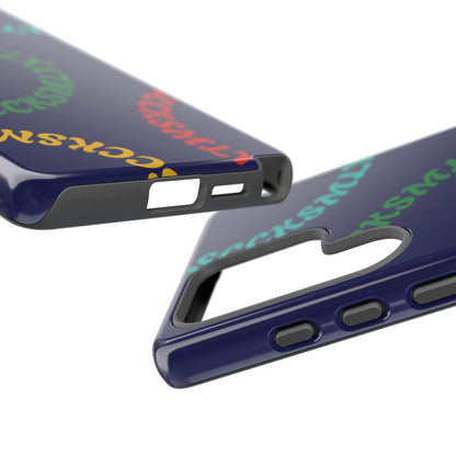 Y2K Wavy Script Tough Case for Samsung- Navy Blue