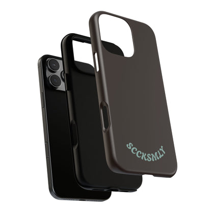 SOLID Espresso Mint Tough Phone Case for Apple