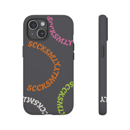Y2K Wavy Script Tough Case for Apple- Gray