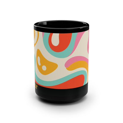 Mug Psychodelic Acid Swirl 15oz — Black