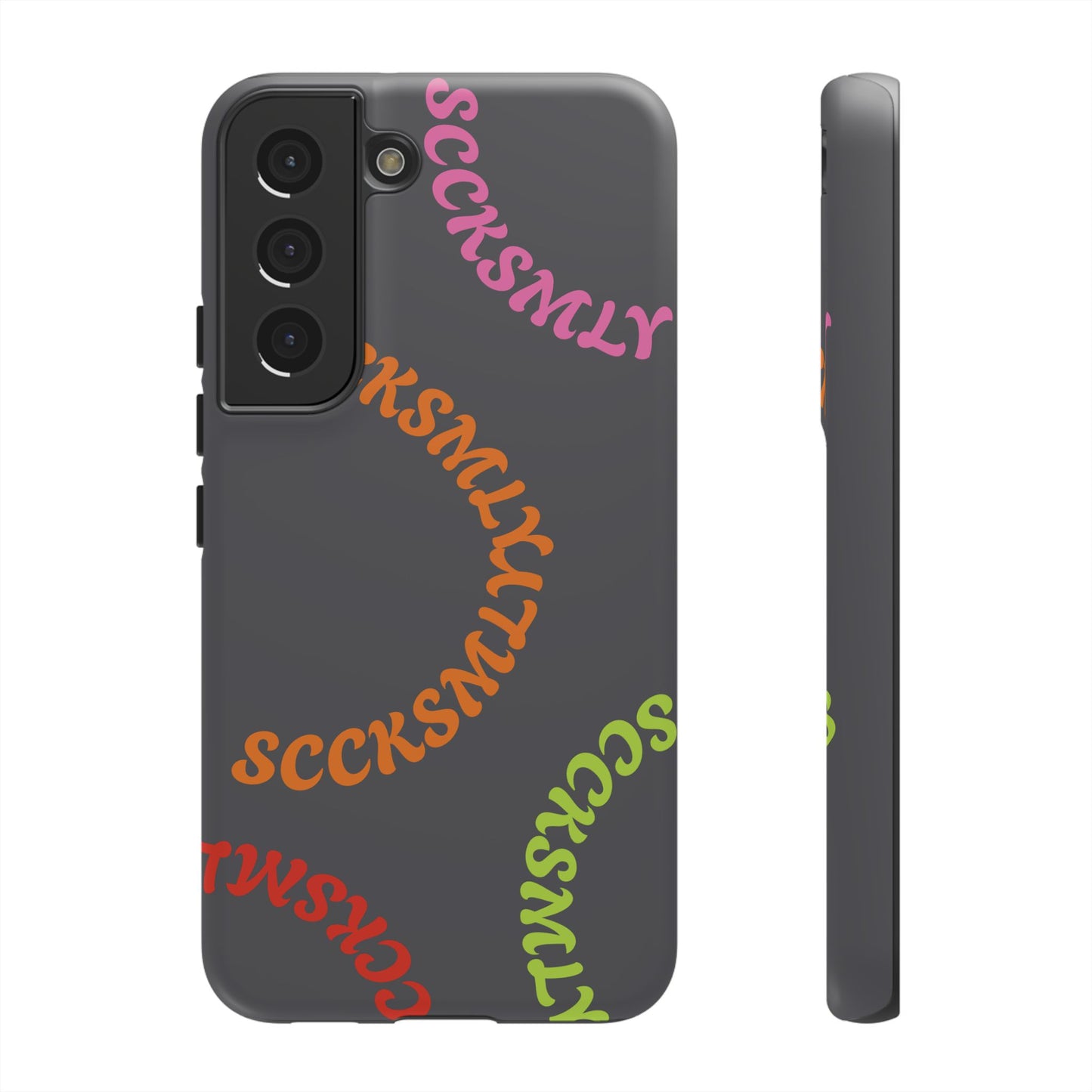 Y2K Wavy Script Tough Case for Samsung- Gray