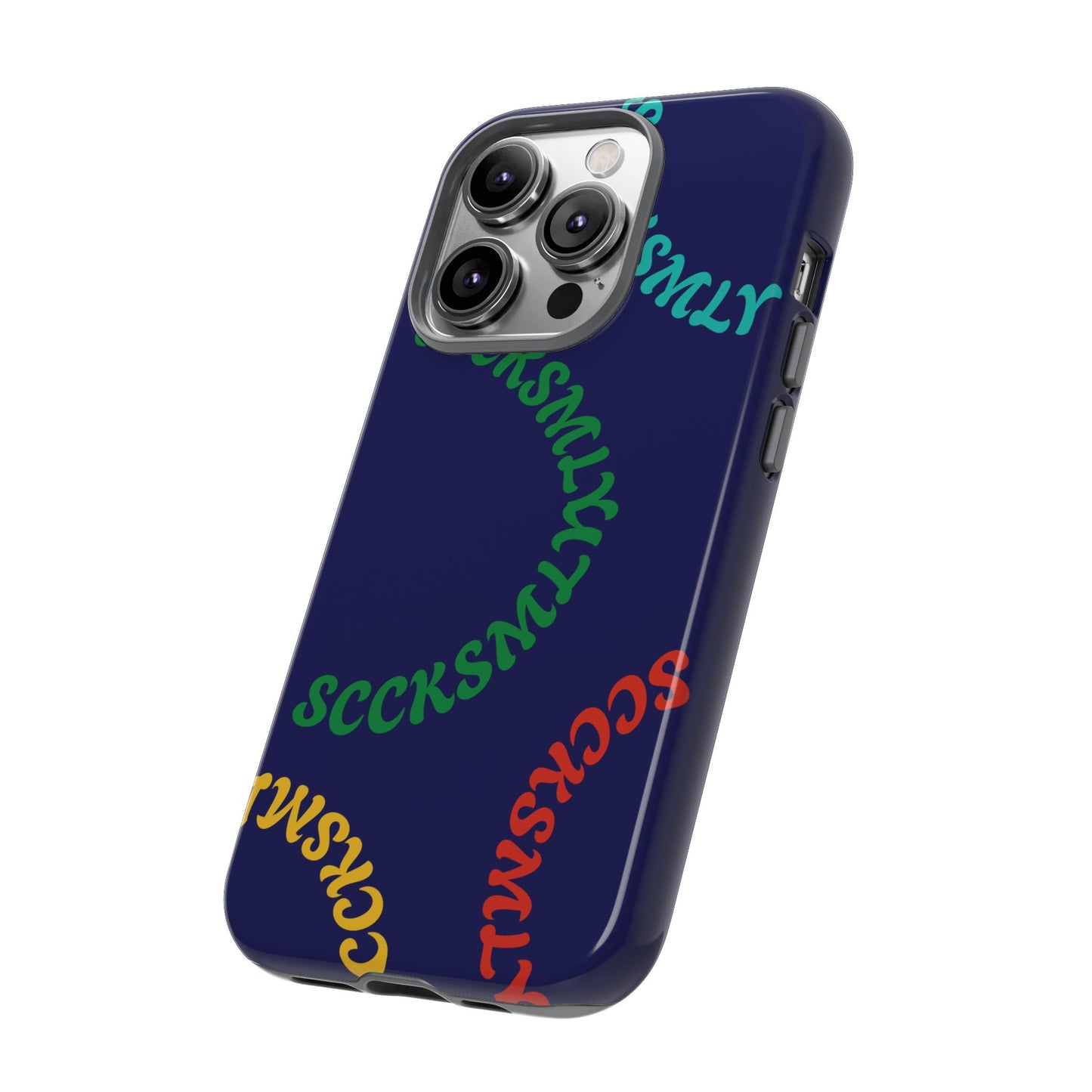 Y2K Wavy Script Tough Case for Apple- Navy Blue
