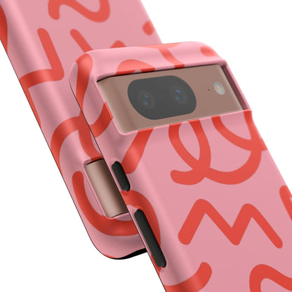 Red Candy Swirls Tough Phone Case for Google
