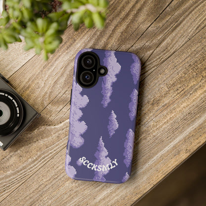 Lilac Pixel Cloud Tough Phone Case for Apple