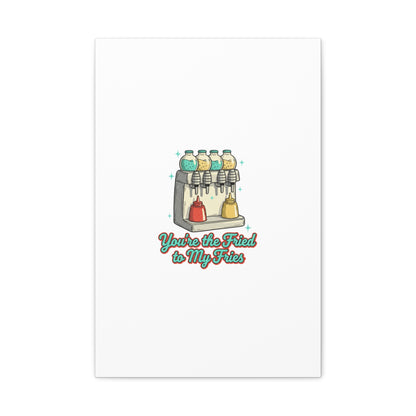 You’re the Fried to My Fries Canvas | Retro Diner Matchbook, Pantry Label Art