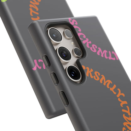 Y2K Wavy Script Tough Case for Samsung- Gray