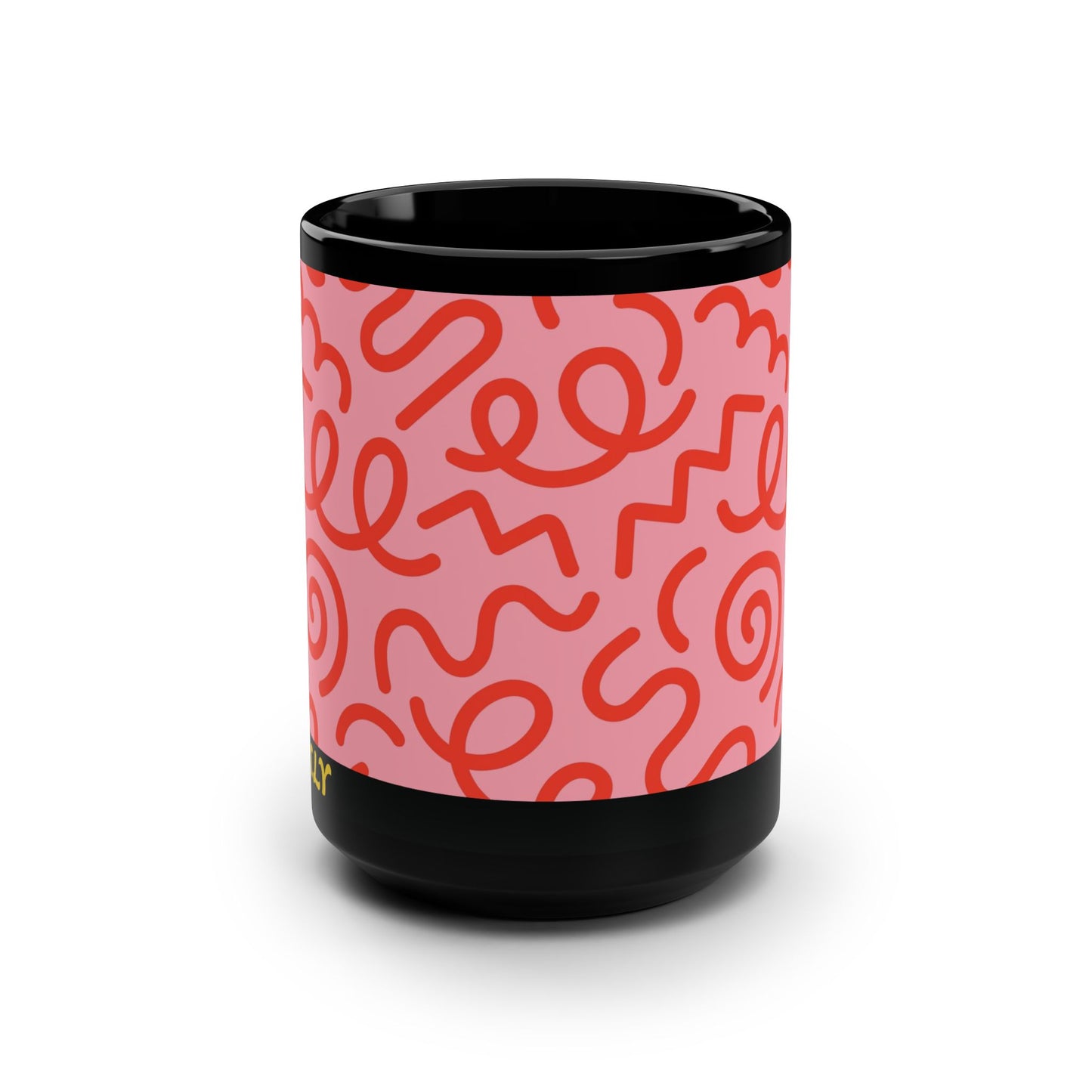 Mug Red Candy Swirls 15 oz — Black