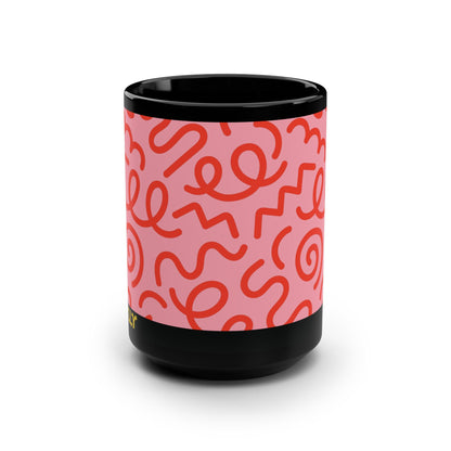 Mug Red Candy Swirls 15 oz — Black