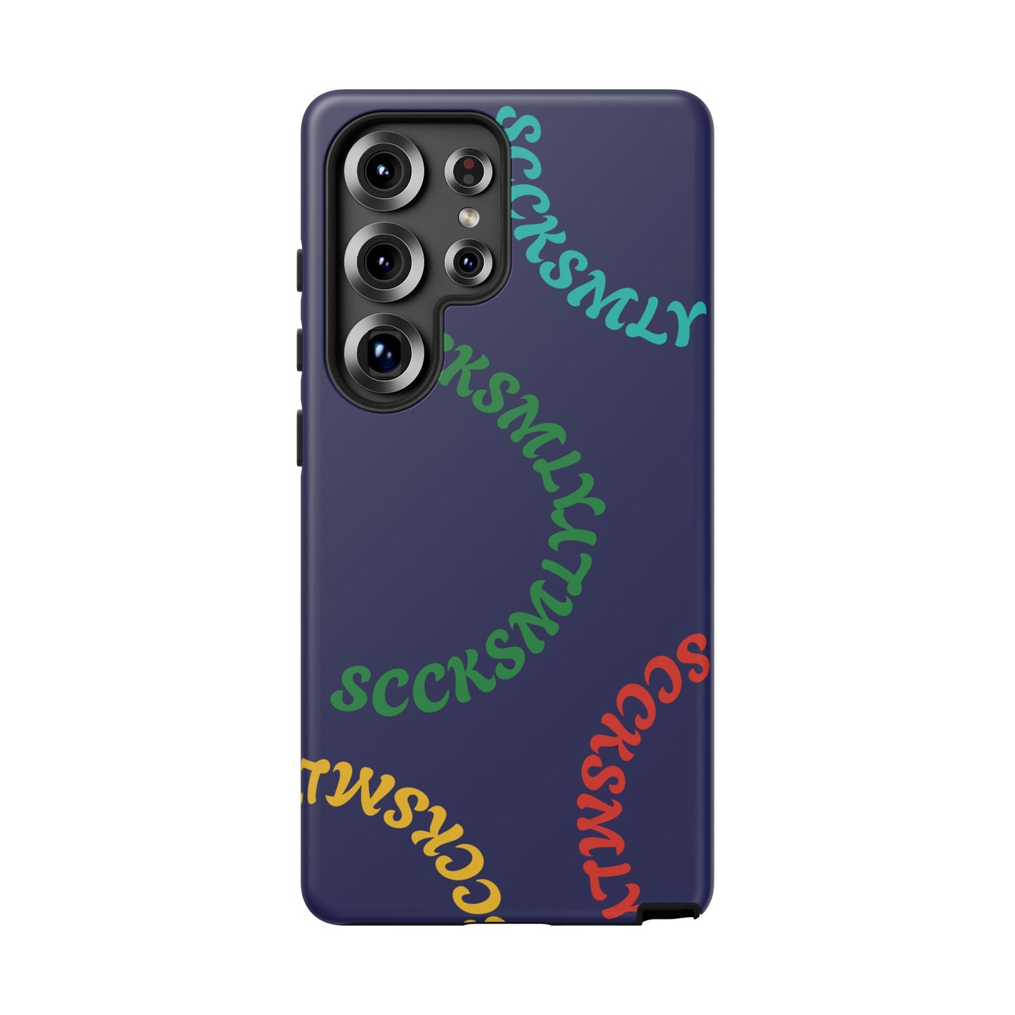 Y2K Wavy Script Tough Case for Samsung- Navy Blue