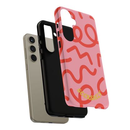 Red Candy Swirls Tough Phone Case for Samsung