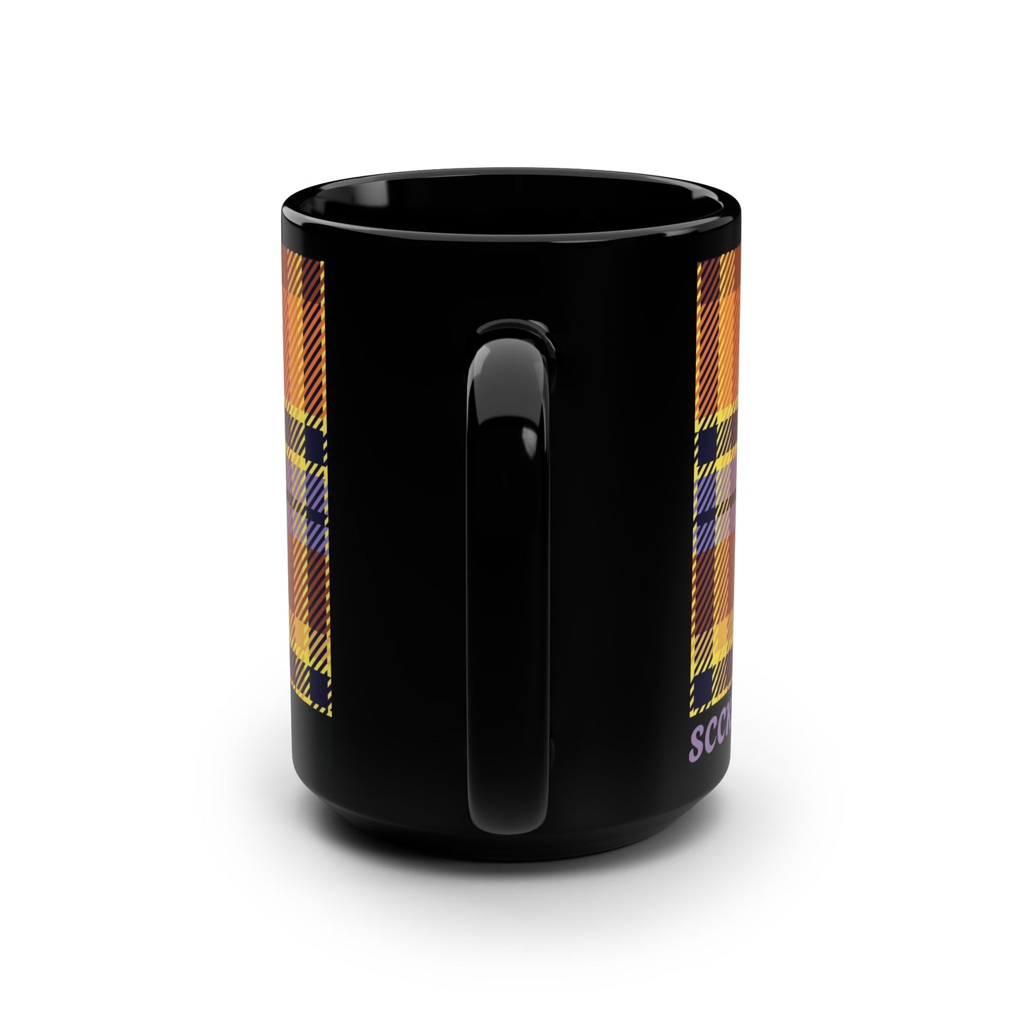 Mug Orange Sickle Plaid 15oz — Black