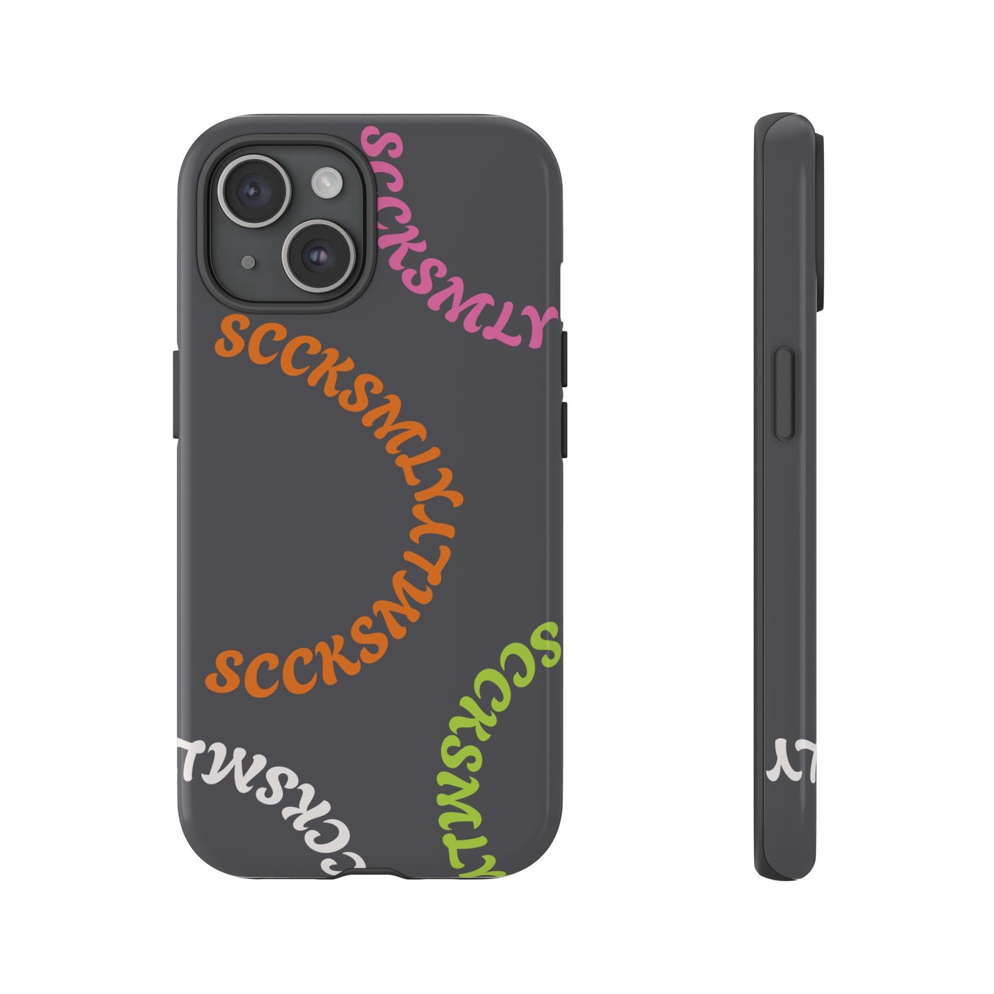 Y2K Wavy Script Tough Case for Apple- Gray