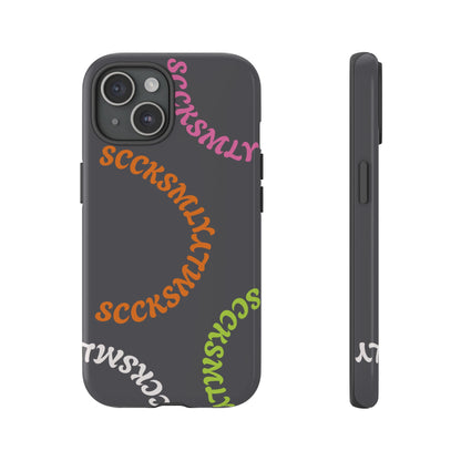 Y2K Wavy Script Tough Case for Apple- Gray