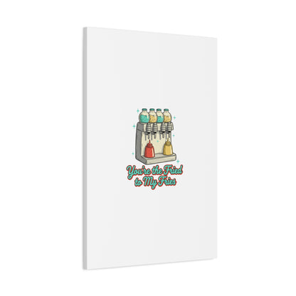 You’re the Fried to My Fries Canvas | Retro Diner Matchbook, Pantry Label Art